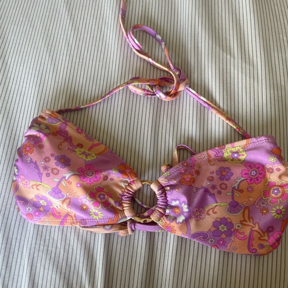 Cotton on Floral Pink and Orange Bikini Top - Picture 1 of 2